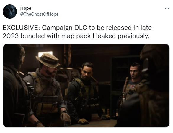 据爆料称《使命召唤19》战役DLC将于2023年发售