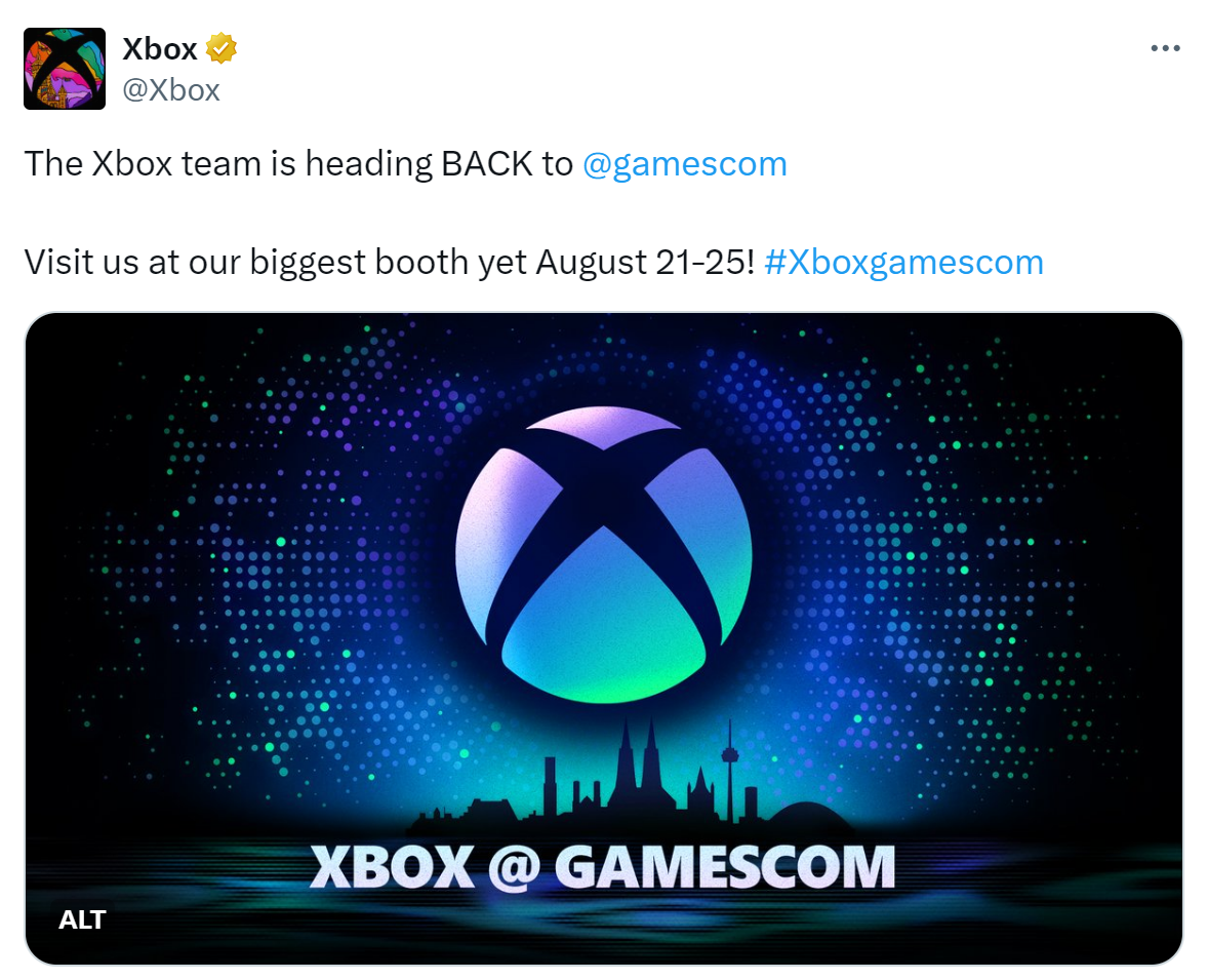 Xbox宣布将参加8月21日科隆展是迄今为止最大展位