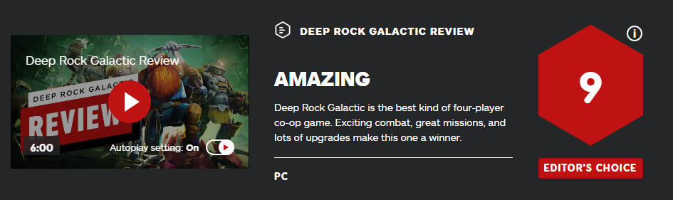 《深岩银河：下潜》IGN给出9分 最佳4人合作游戏