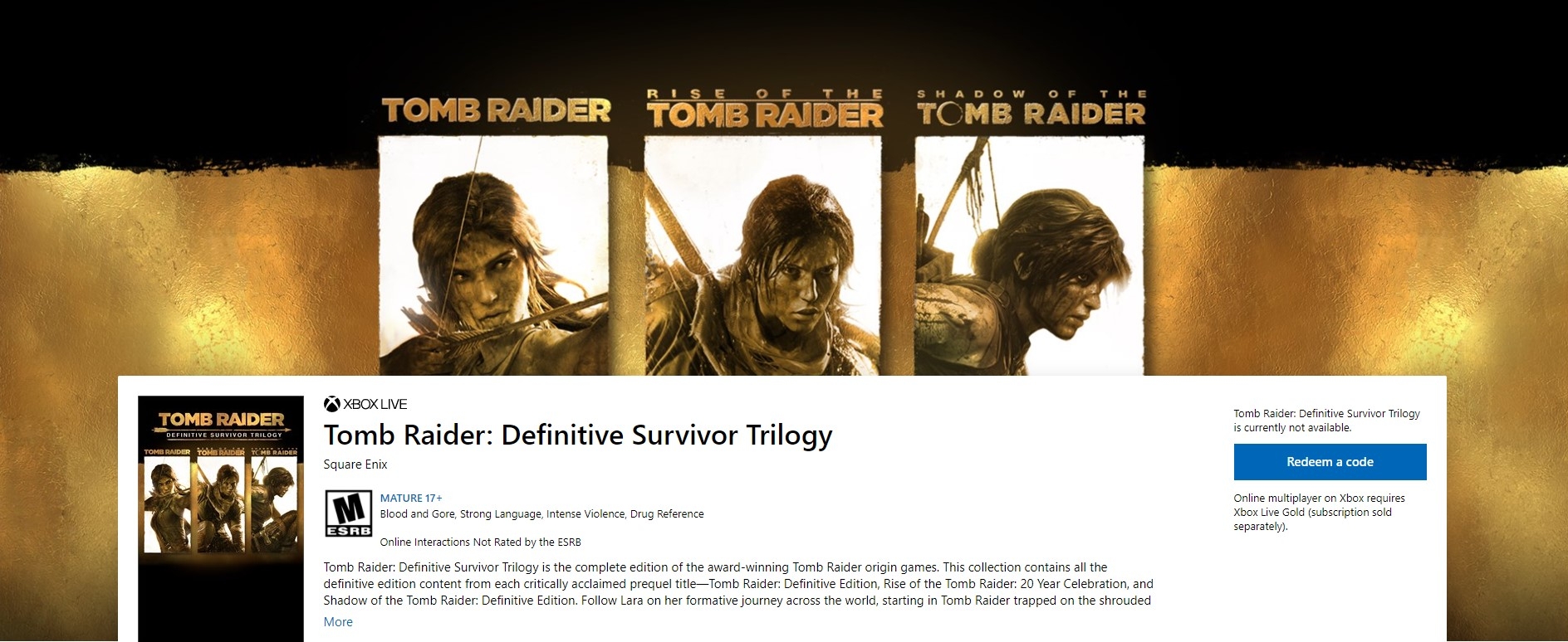 《古墓丽影：终极幸存者三部曲》3月18日于微软商城发售